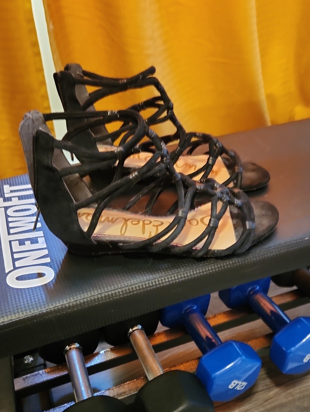 Sam Edelman Black Strappy Lace-Up Gladiator Sandals